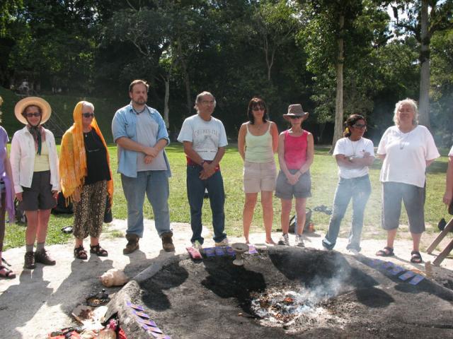 We are led in a ceremony at Tikal to help us connect with the energy of this sacred Maya site.